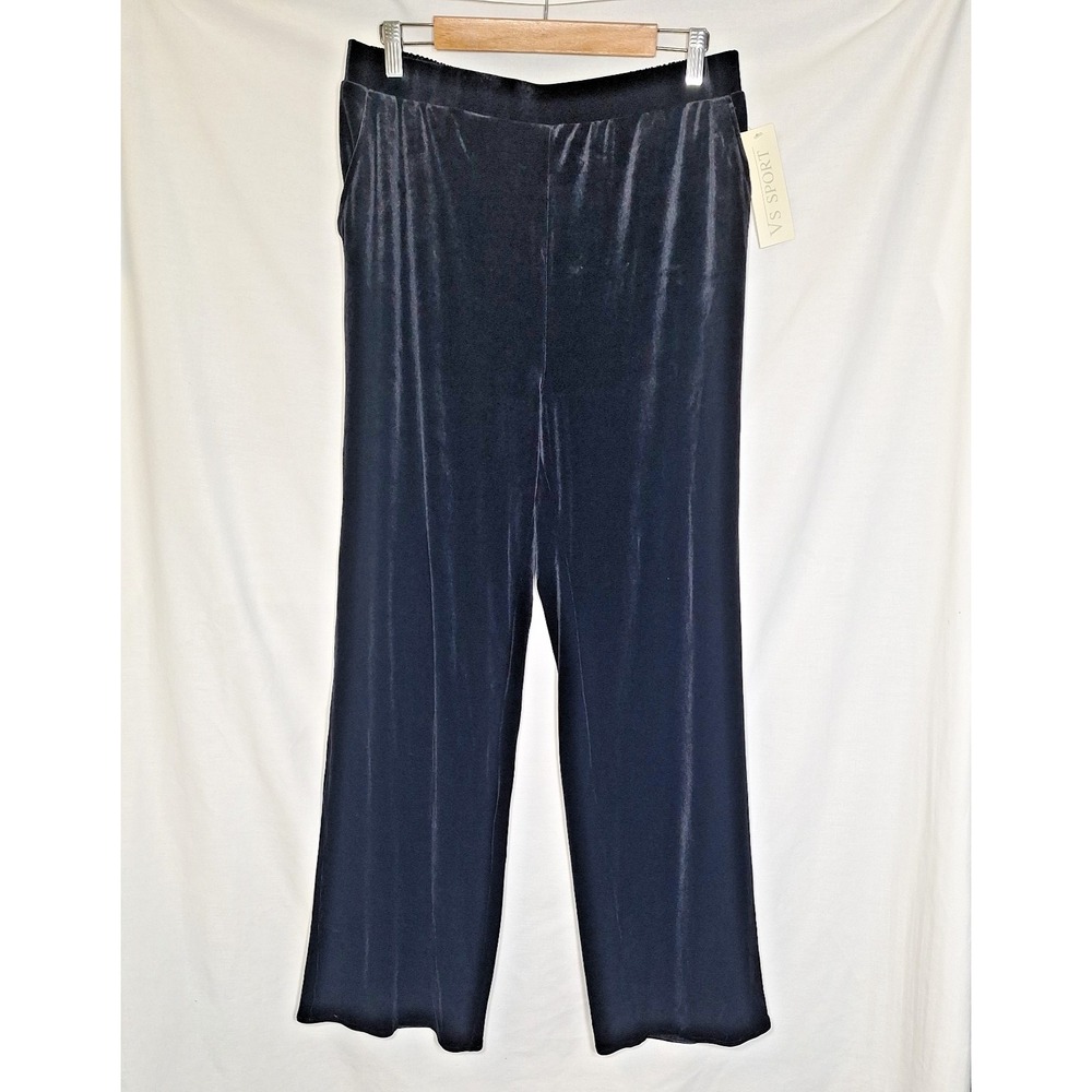 Vintage VS Sport XL Black Velvet Velour Track Lounge Pants Victoria's Secret Y2K